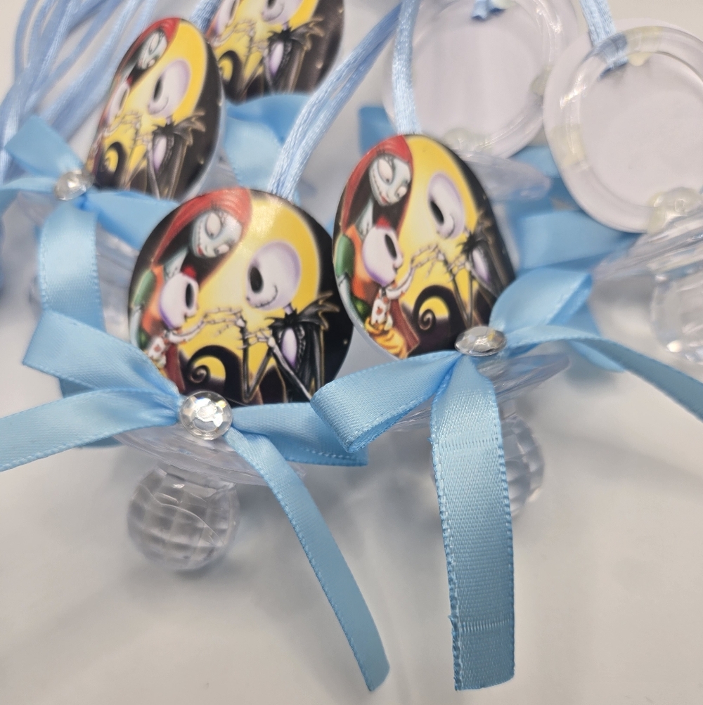 24 Nightmare Before Christmas Themed Party Favors, 24 Baby Shower Pacifiers